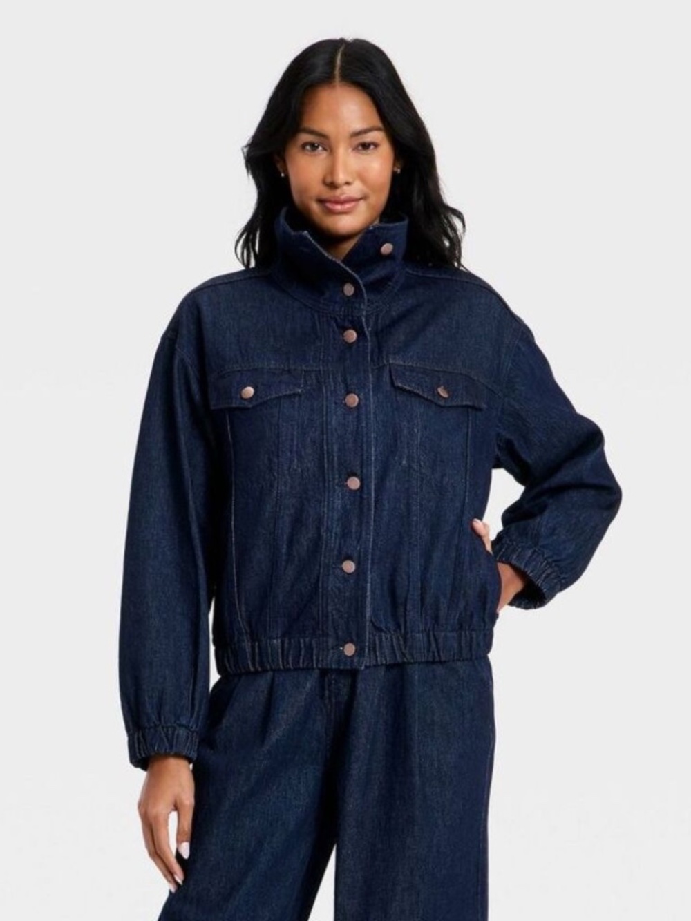Women's Denim Jacket - A New Day Indigo Dark Wash M